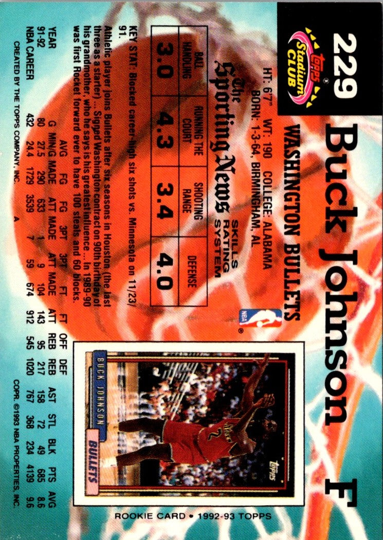 1992 Stadium Club Buck Johnson
