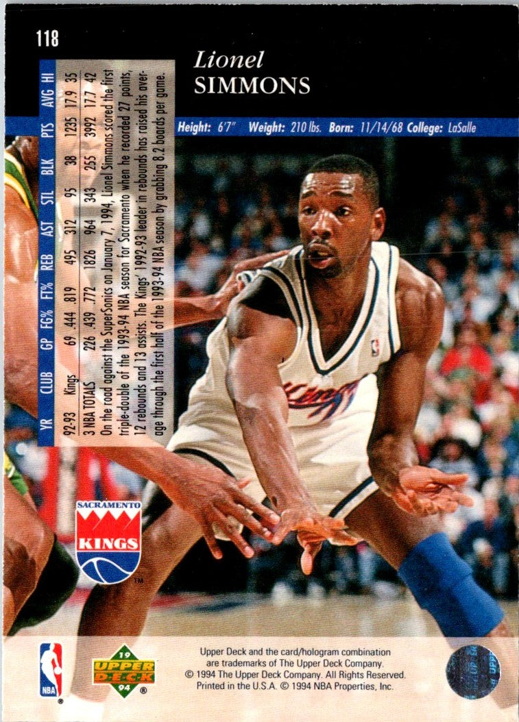 1993 Upper Deck Special Edition Lionel Simmons