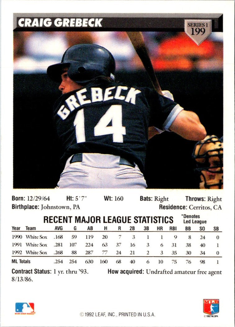 1993 Donruss Craig Grebeck