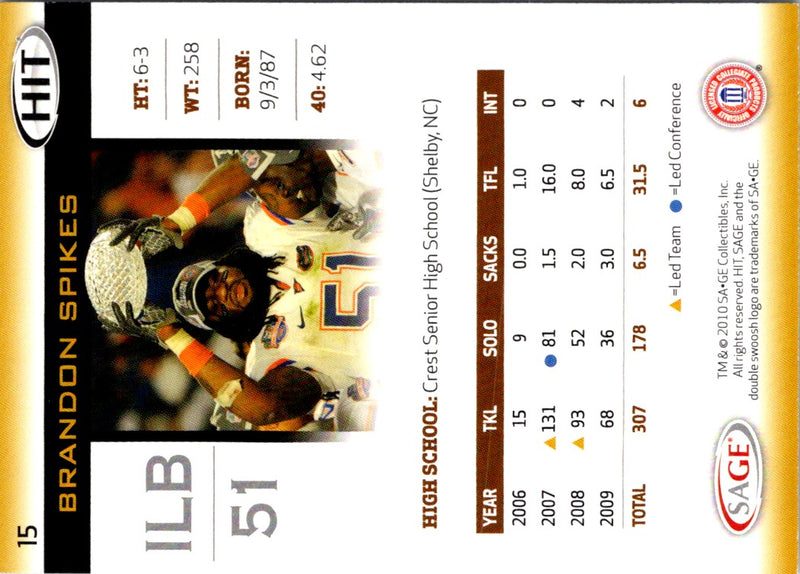 2010 SAGE HIT Brandon Spikes