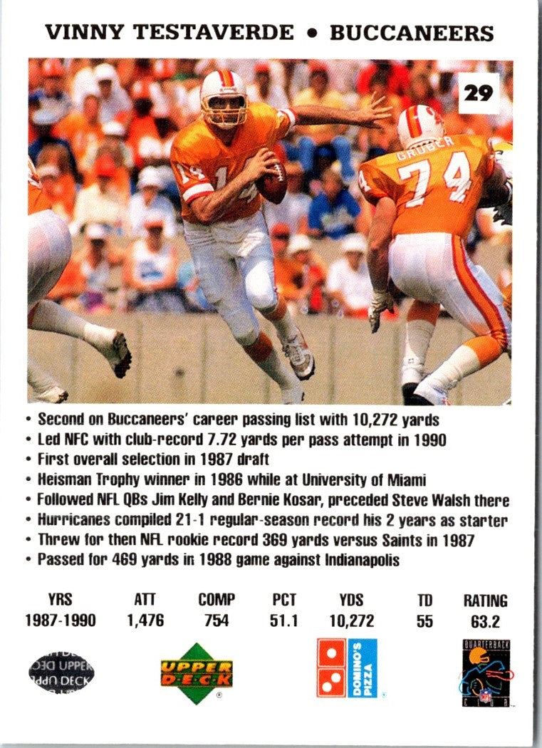 1991 Domino's The Quarterbacks Vinny Testaverde