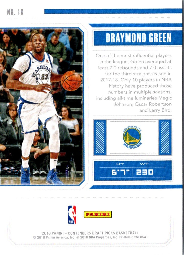 2018 Panini Contenders Draft Picks Draymond Green