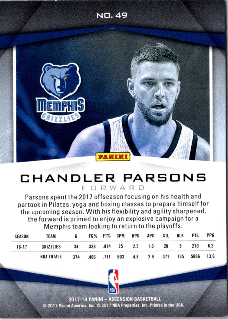 2017 Panini Ascension Chandler Parsons