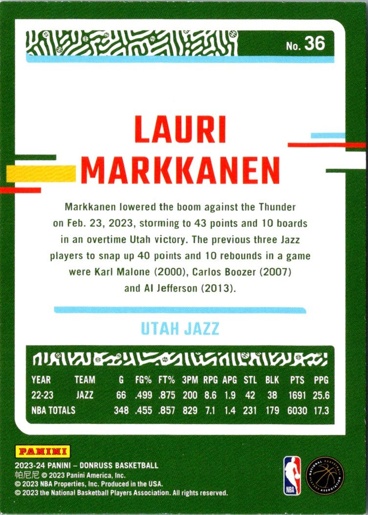 2023 Donruss Lauri Markkanen