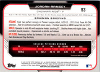 2015 Bowman Draft Picks & Prospects Red Asia Exclusive Jordan Ramsey #93