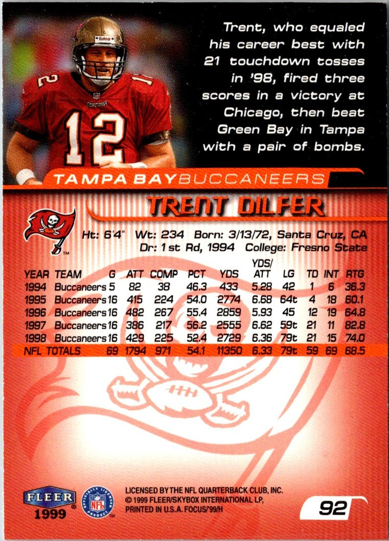 1999 Fleer Focus Trent Dilfer