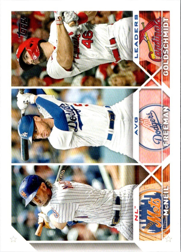 2023 Topps Chrome Sapphire Paul Goldschmidt/Freddie Freeman/Jeff McNeil #43