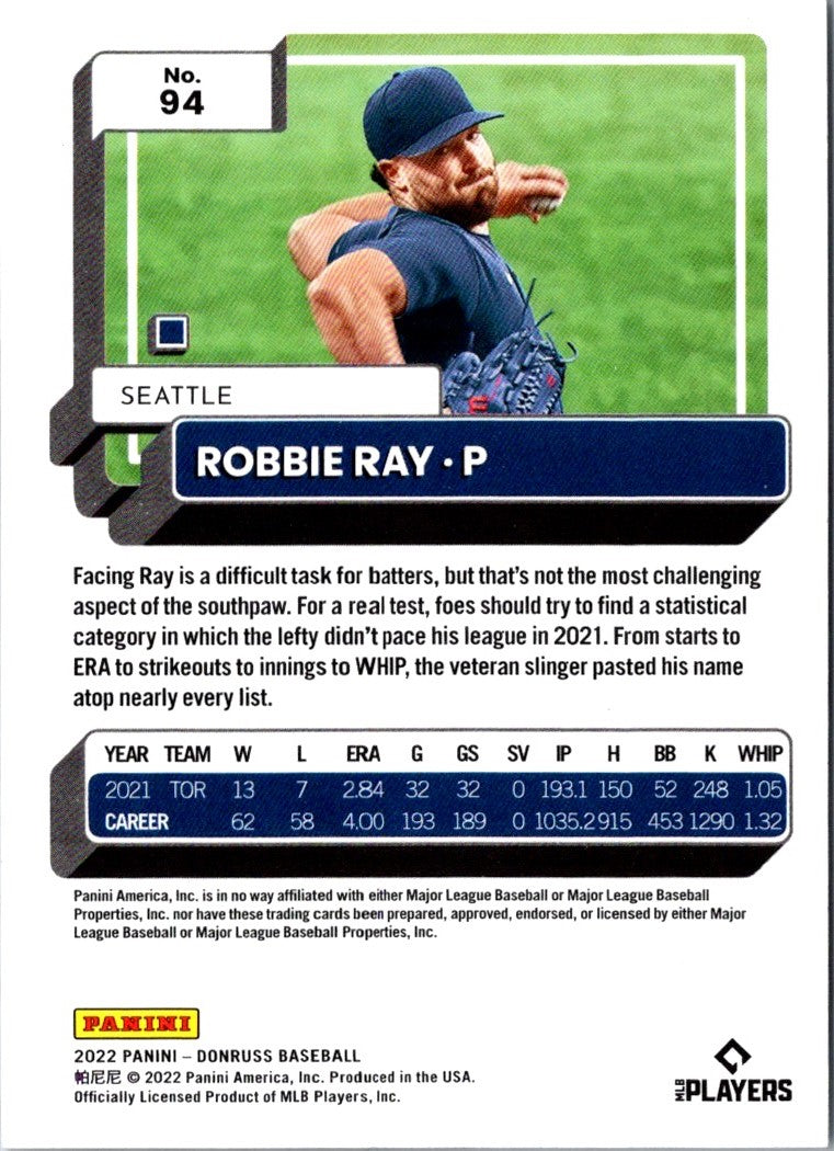 2022 Donruss Robbie Ray