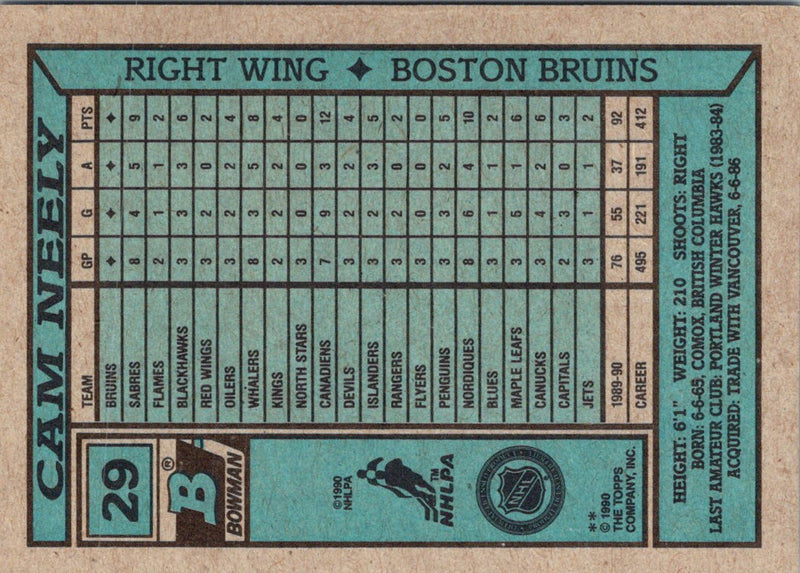 1990 Bowman Cam Neely