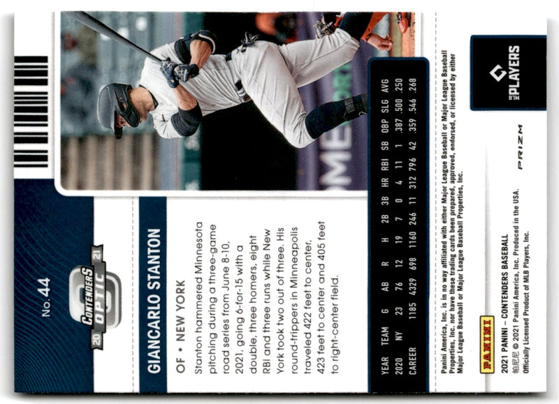 2021 Panini Contenders Optic Giancarlo Stanton