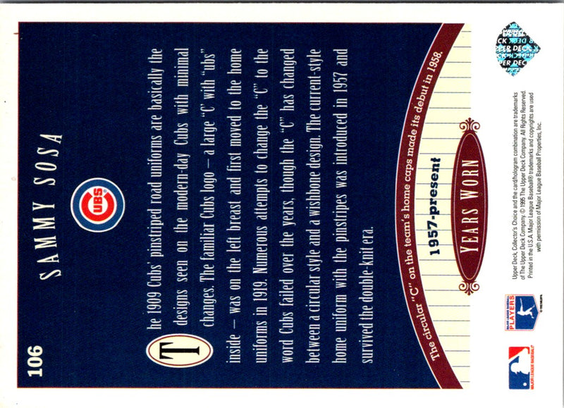 1996 Collector's Choice Sammy Sosa