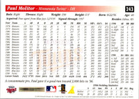 1997 Score Paul Molitor #243