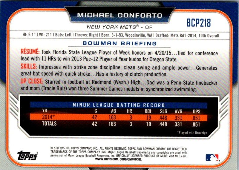 2015 Bowman Chrome Prospects Michael Conforto