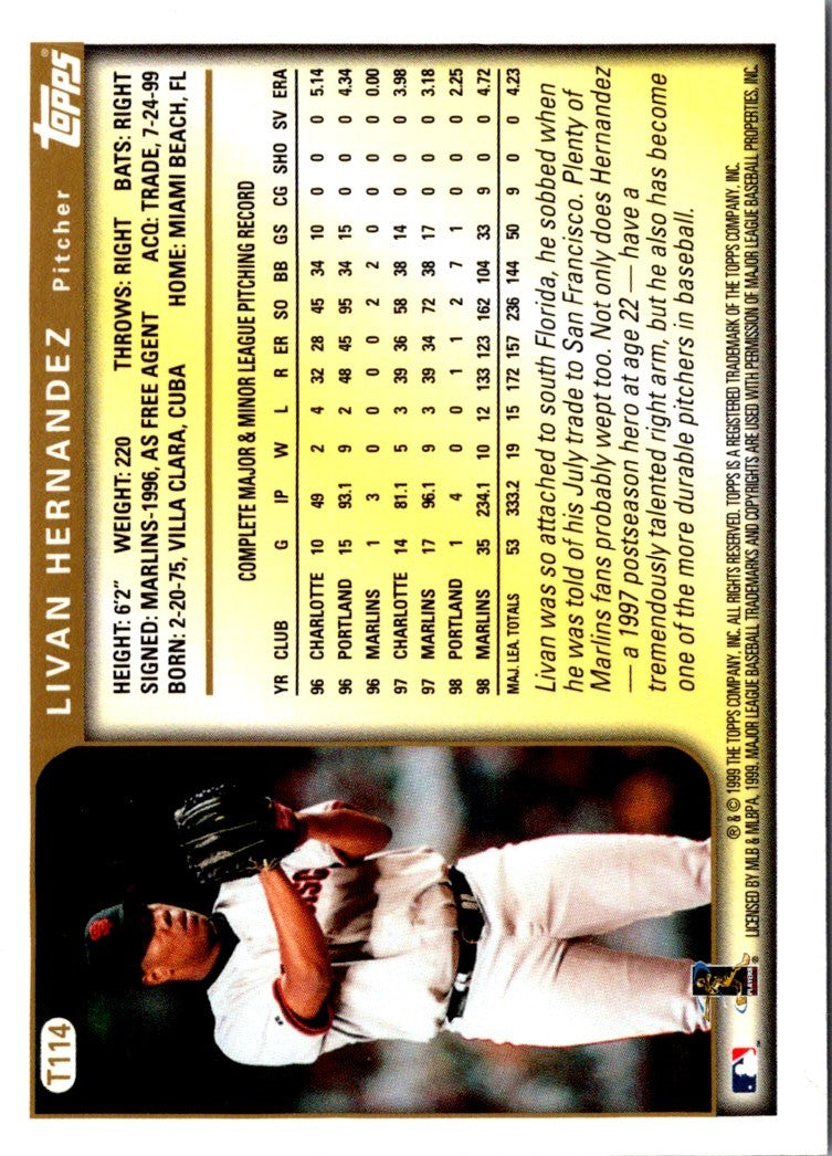 1999 Topps Traded Rookies Livan Hernandez