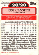 1989 Topps Ames 20/20 Club Jose Canseco