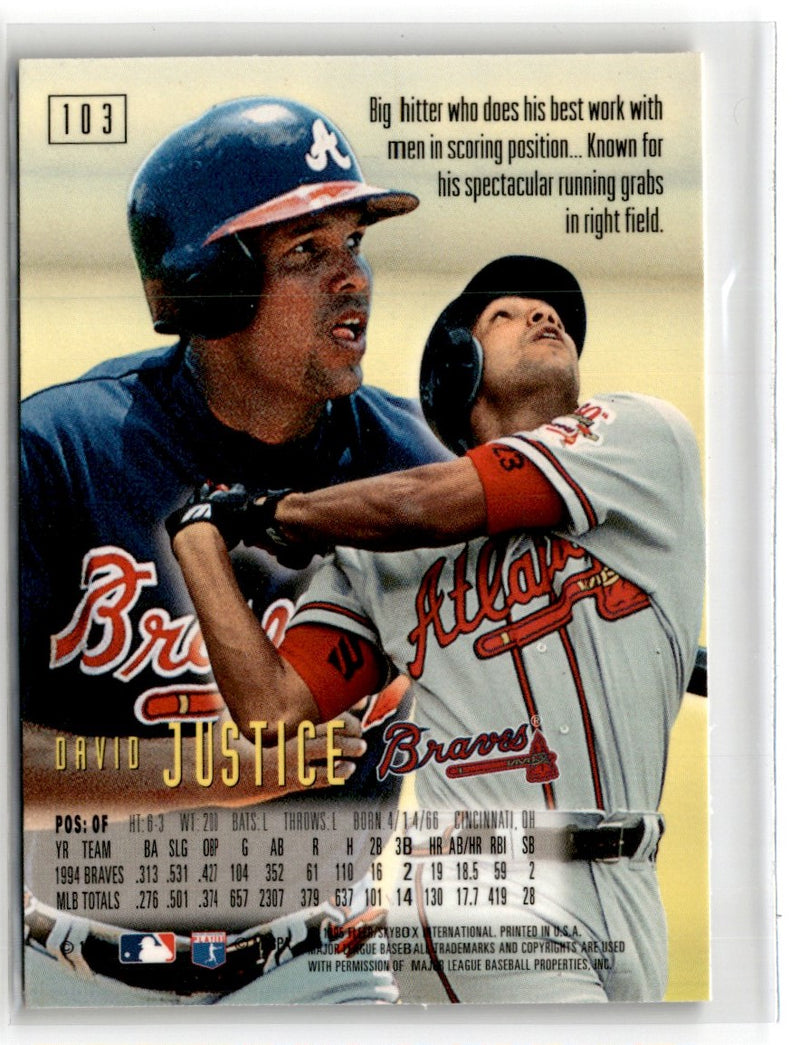 1995 SkyBox E-Motion David Justice