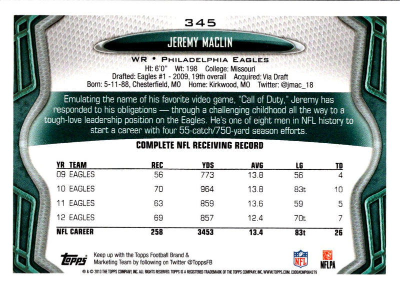 2013 Topps Jeremy Maclin