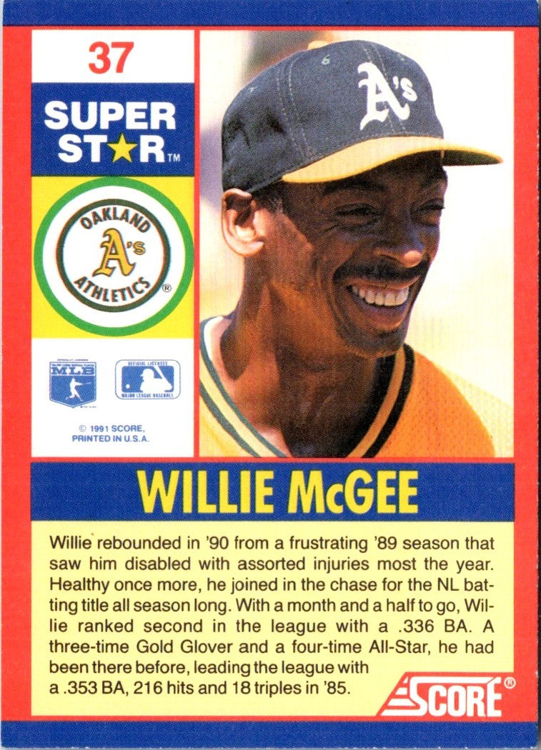 1991 Score 100 Superstars Willie McGee
