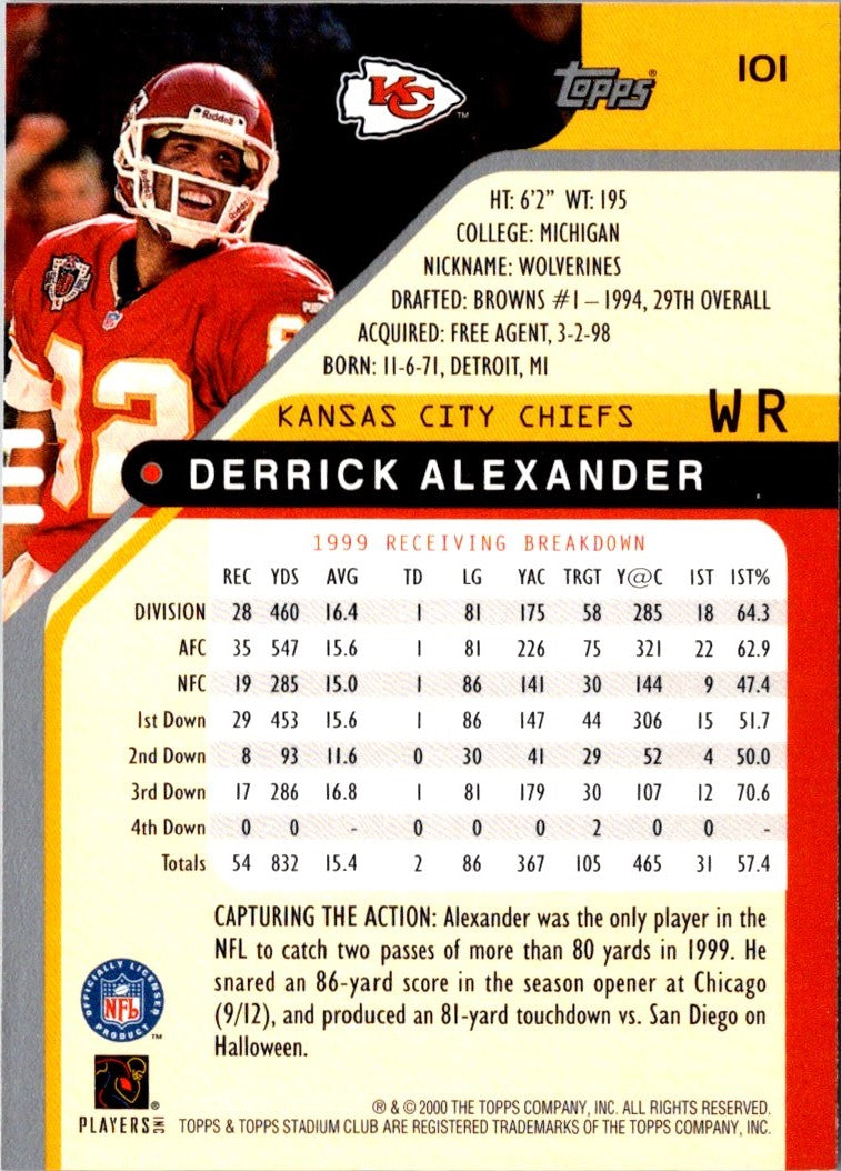 2000 Stadium Club Derrick Alexander