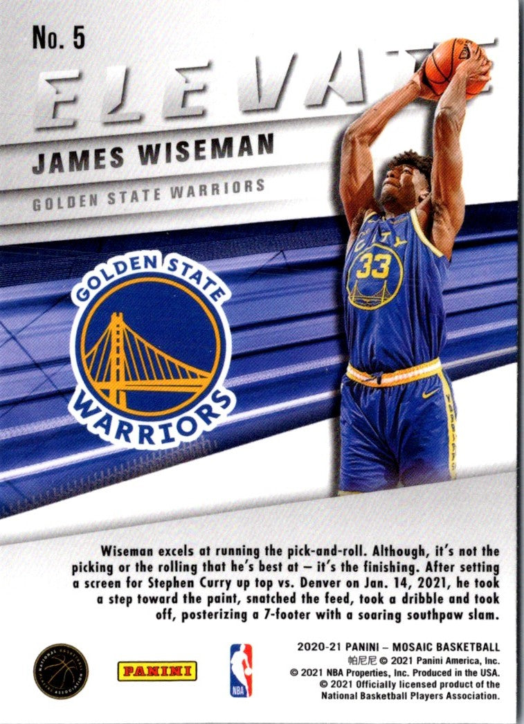 2020 Panini Mosaic Elevate James Wiseman