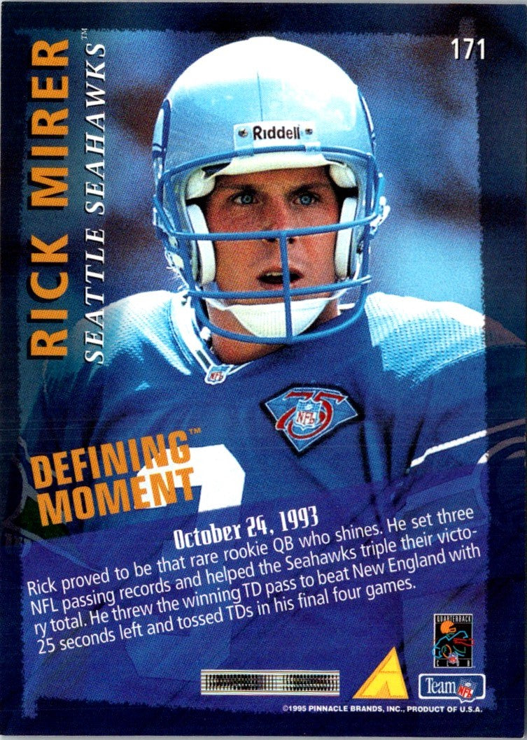 1995 Pinnacle Club Collection Rick Mirer