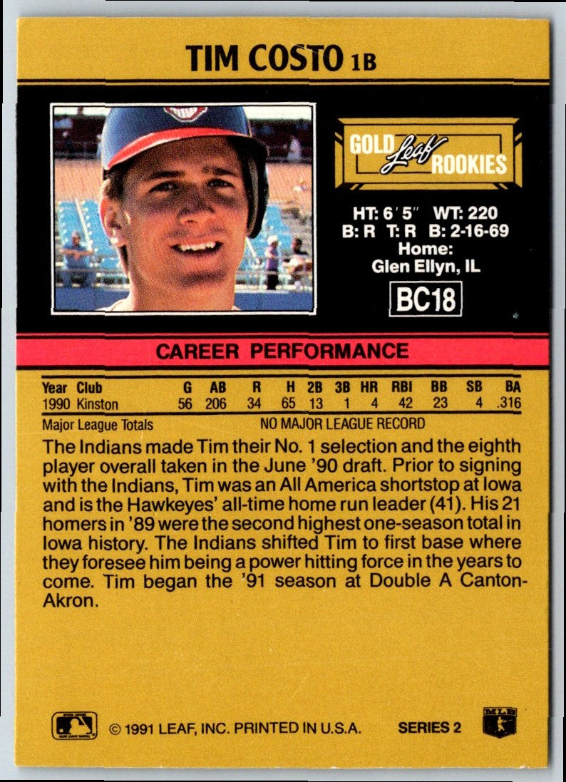 1991 Leaf Gold Rookies Tim Costo