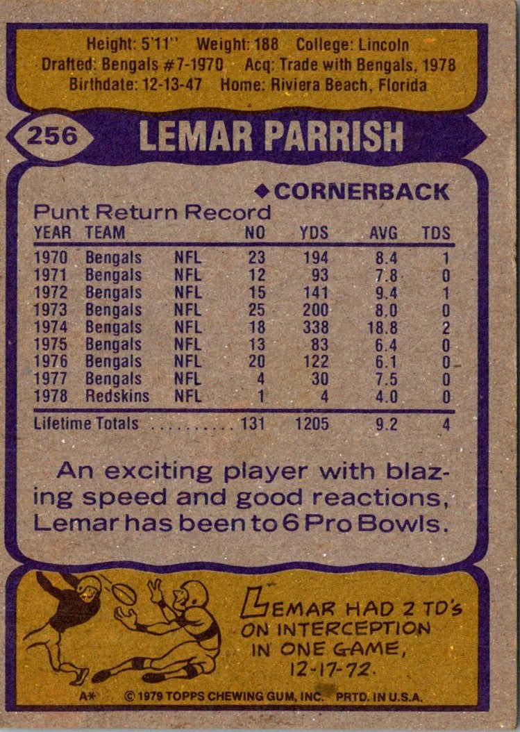 1979 Topps Lemar Parrish