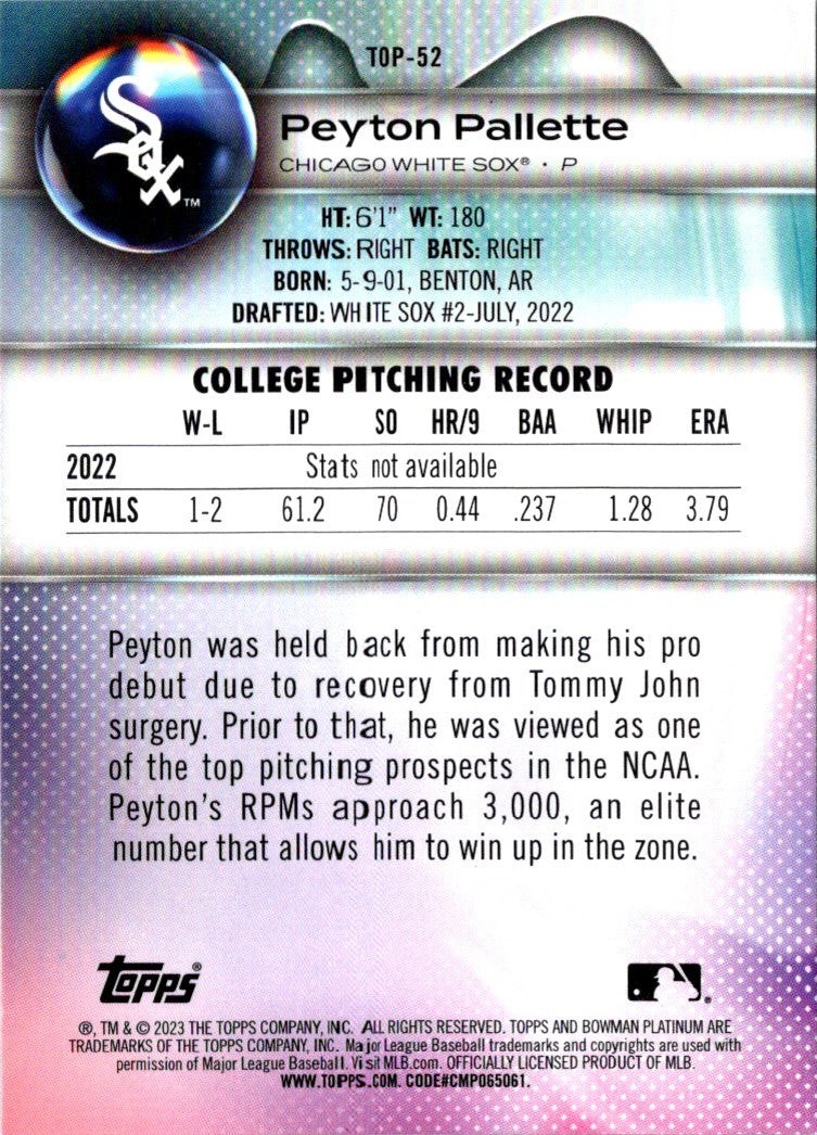 2023 Bowman Platinum Top Prospects Peyton Pallette