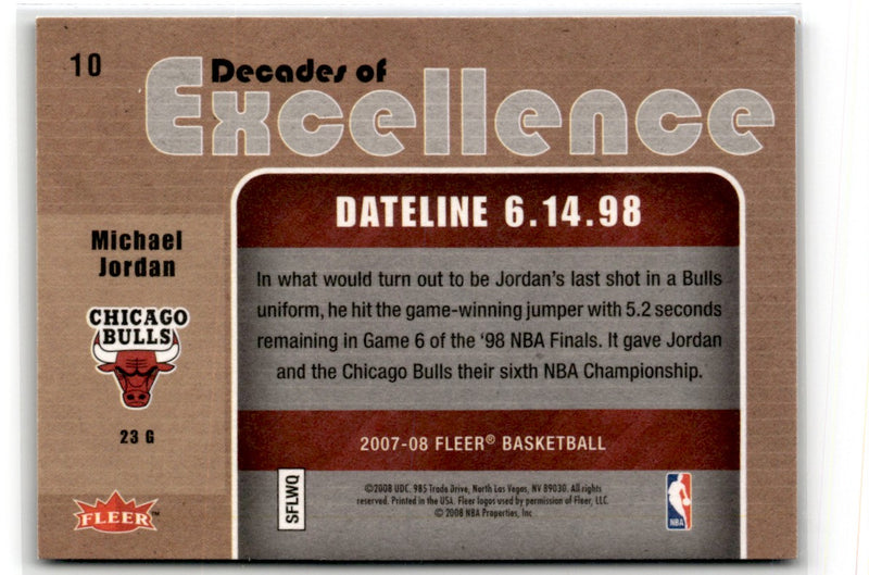 2007 Fleer Decades of Excellence Michael Jordan