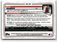 2020 Bowman Draft Chrome Sapphire David Calabrese #BD-103