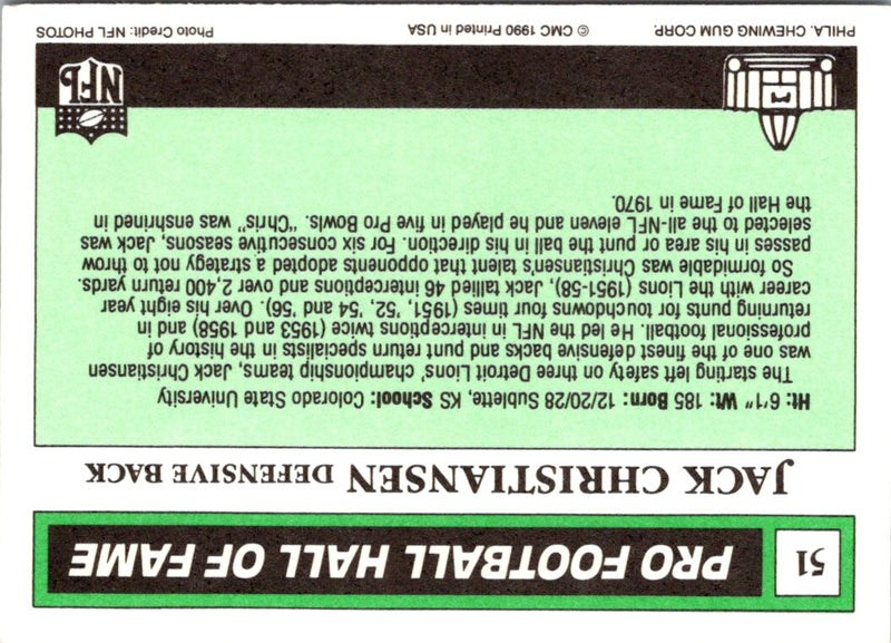 1990 Swell Greats Jack Christiansen