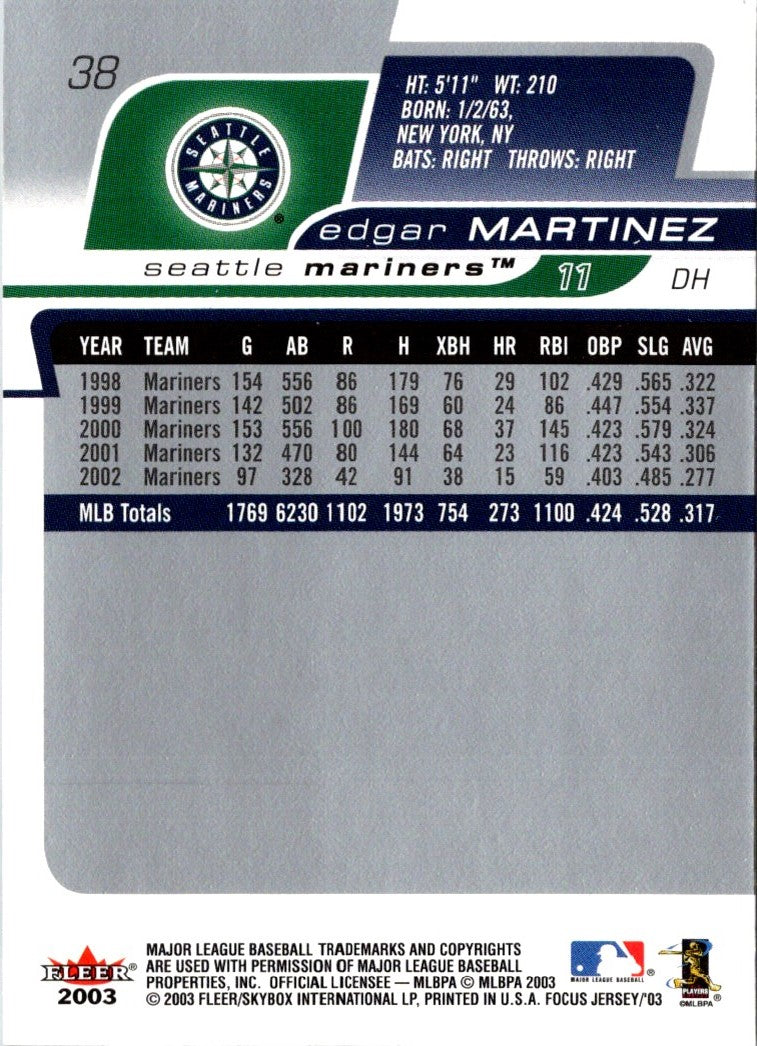 2003 Fleer Focus Jersey Edition Edgar Martinez