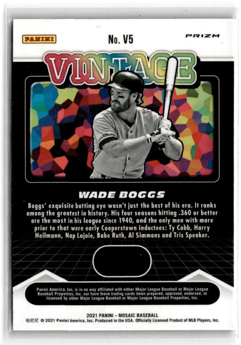 2021 Panini Mosaic Vintage Green Wade Boggs