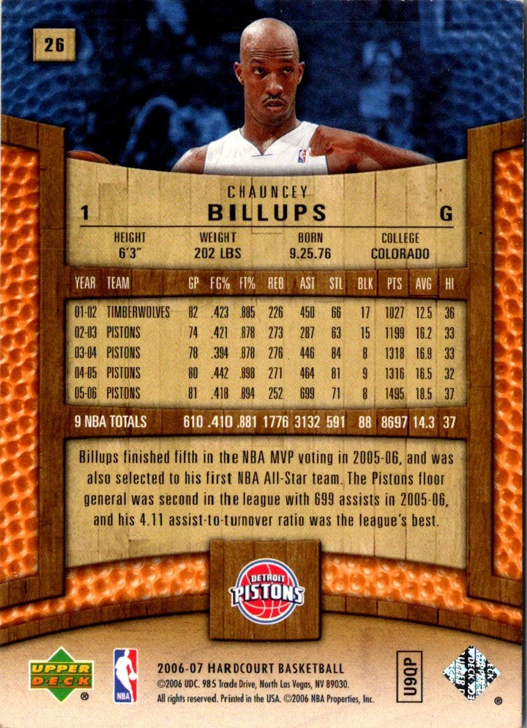 2006 Upper Deck Hardcourt Chauncey Billups