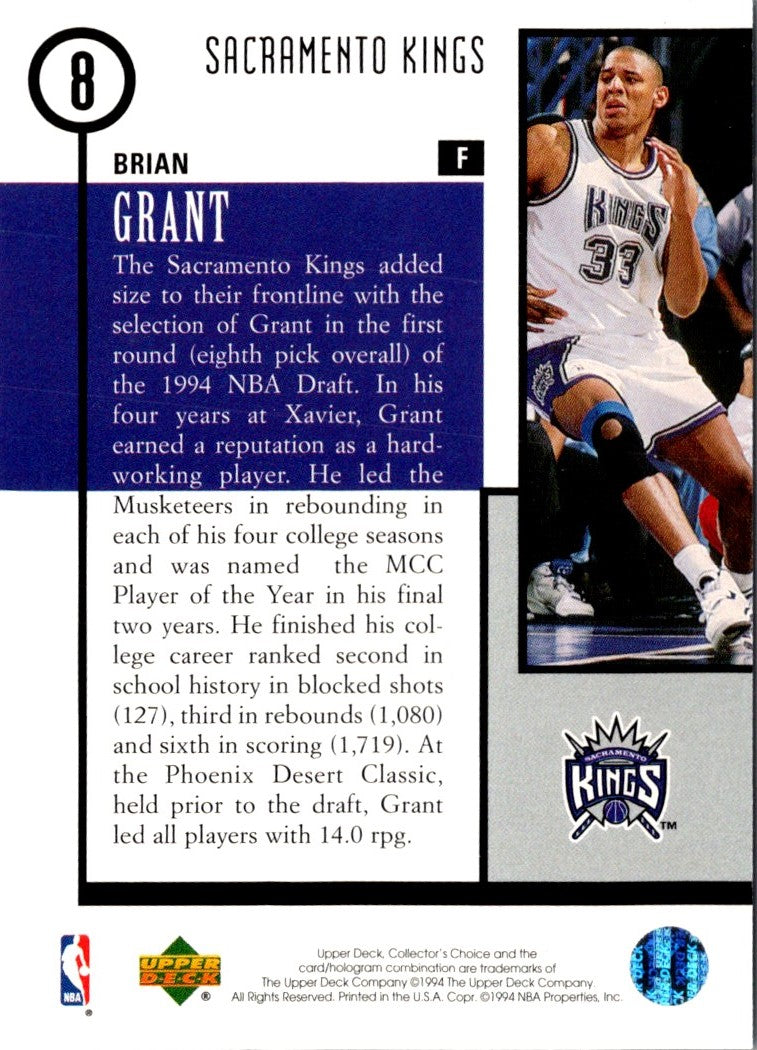 1994 Collector's Choice Draft Trade Brian Grant