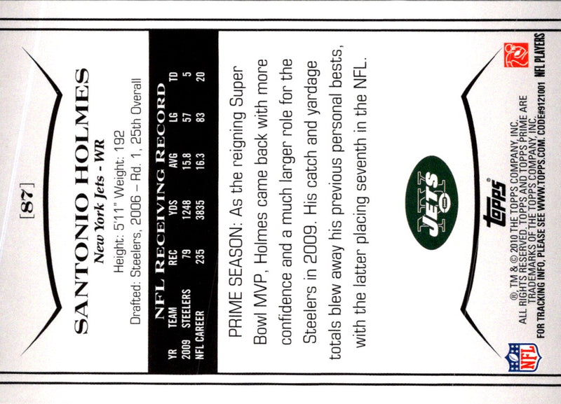 2010 Topps Prime Santonio Holmes