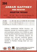 2002 Fleer Tradition Jabar Gaffney