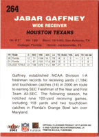 2002 Fleer Tradition Jabar Gaffney #264 Rookie