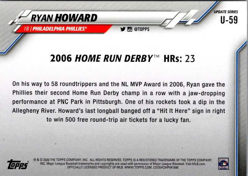 2020 Topps Update Ryan Howard