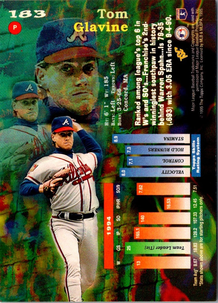 1995 Topps Stadium Club First Day Issue Tom Glavine