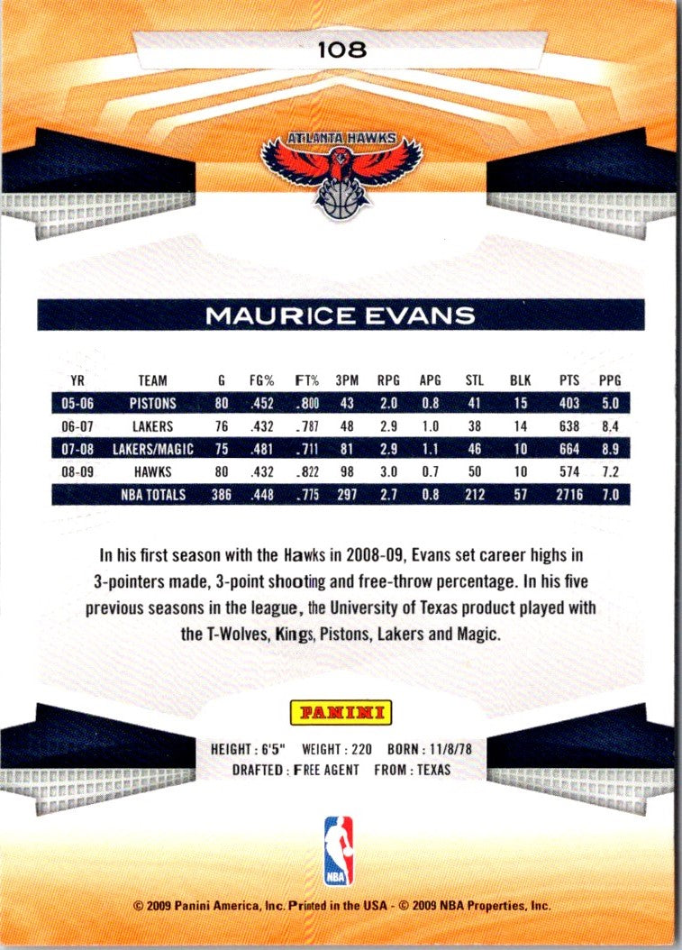 2009 Panini Maurice Evans