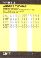 1986 Fleer Update Andres Thomas #U-112