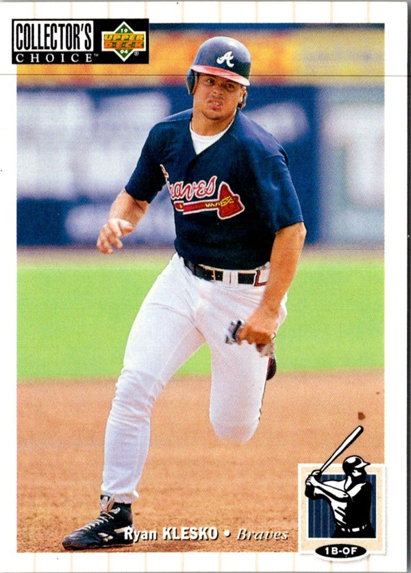 1994 Collector's Choice Gold Signature Ryan Klesko #165