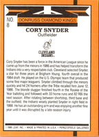 1989 Donruss Super Diamond Kings Cory Snyder #8