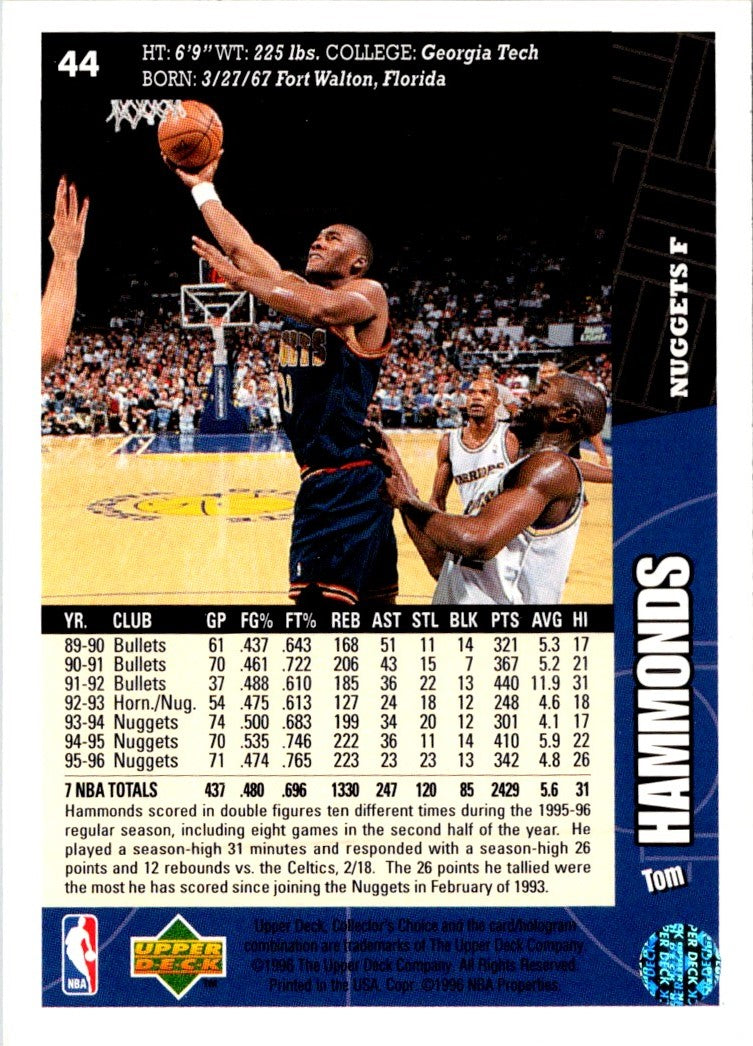 1996 Collector's Choice German Tom Hammonds