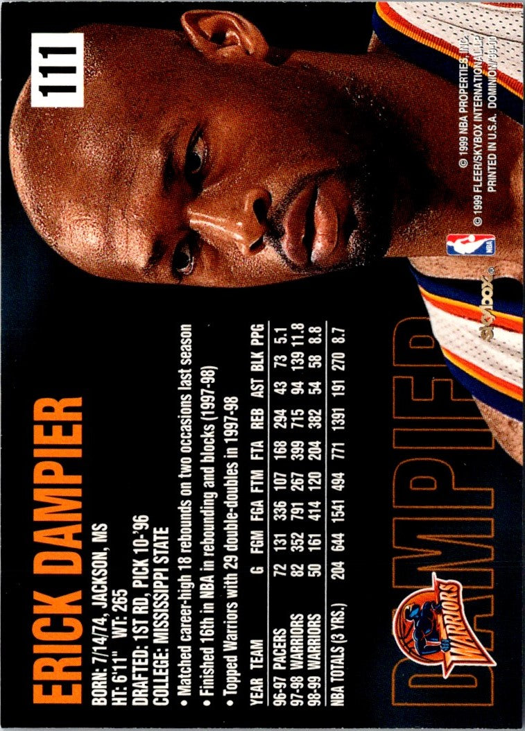1999 SkyBox Dominion Erick Dampier