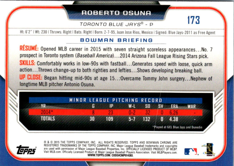 2015 Bowman Chrome Roberto Osuna