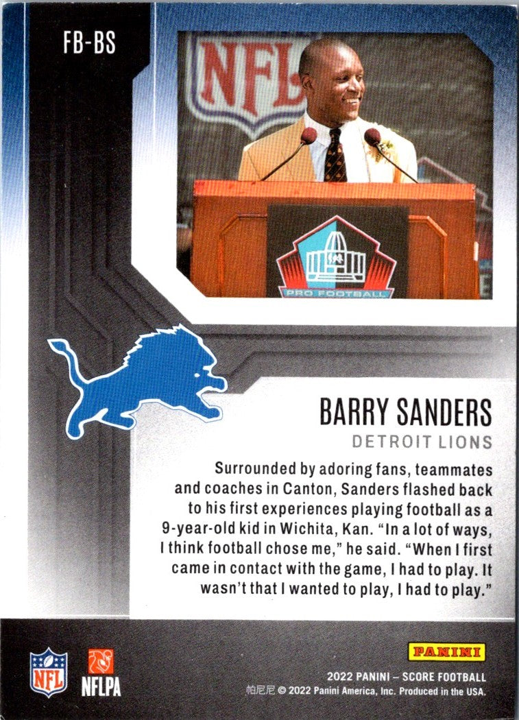 2022 Score First Ballot Barry Sanders