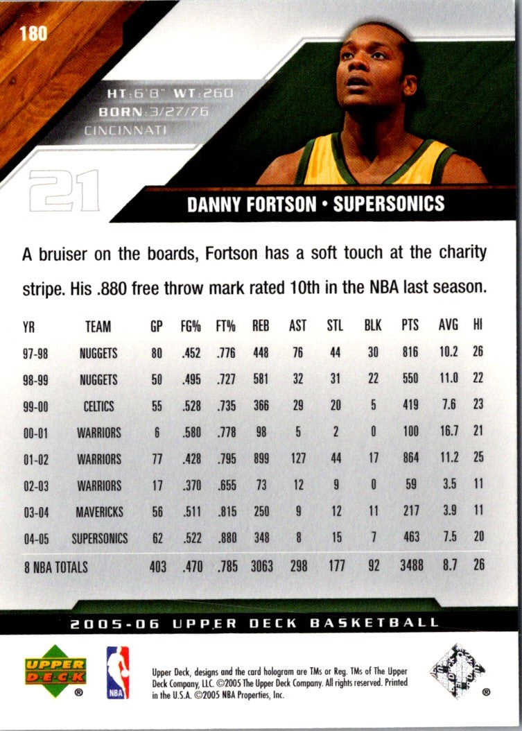 2005 Upper Deck Danny Fortson