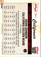 1992 Kellogg's Raisin Bran College Basketball Greats Kevin Johnson #5